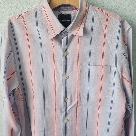 Tommy Bahama shirt linen blend long sleeve button down shirt - Picture 4 of 11